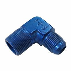 Fitting, Adapter, AN to NPT, 90 Degree, Aluminum, Blue Anodized, -4 AN, 1/8 in. NPT, Each