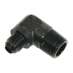 Fitting, Adapter, AN to NPT, 90 Degree, Aluminum, Black Anodized, -8 AN, 3/4 in. NPT, Each