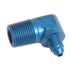 Fitting, Adapter, AN to NPT, 90 Degree, Aluminum, Blue Anodized, -3 AN, 3/8 in. NPT, Each