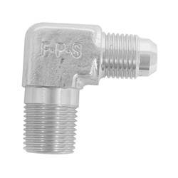 Fitting, Adapter, AN to NPT, 90 Degree, Aluminum, Clear Anodized, -6 AN, 3/8 in. NPT, Each