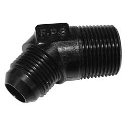 Fitting, Adapter, AN to NPT, 45 Degree, Aluminum, Black Anodized, -10 AN, 3/4 in. NPT, Each