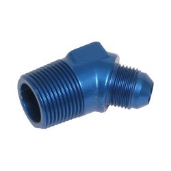 Fitting, Adapter, AN to NPT, 45 Degree, Aluminum, Blue Anodized, -8 AN, 3/4 in. NPT, Each