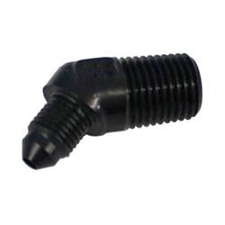 Fitting, Adapter, AN to NPT, 45 Degree, Aluminum, Black Anodized, -3 AN, 1/4 in. NPT, Each