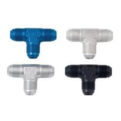 Fitting, Adapter, Tee, -6 AN Male, Aluminum, Blue Anodized, Each