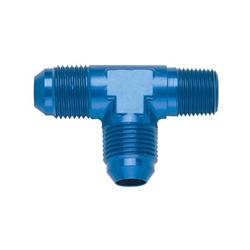 Fitting, Adapter, Tee, -4 AN Male, 1/8 in. NPT, -4 AN, Aluminum, Blue Anodized, Each