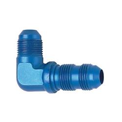 Fitting, 90 Degree, Bulkhead Union, -6 AN, Aluminum, Blue Anodized, Each