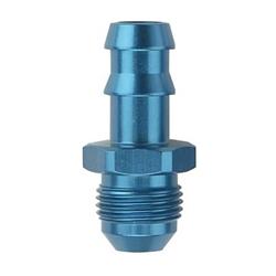 Fitting, Adapter, AN to Hose Barb, Straight, Aluminum, Blue Anodized, -4 AN, 1/4 in. Hose Barb, Each