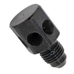 Fitting, Adapter, AN to Fire nozzle, Straight, Aluminum, Black Anodized, -4 AN, 3-port, Each