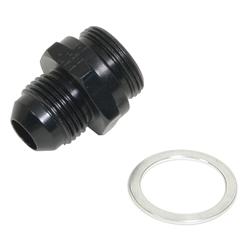 Fitting, Straight, Male 7/8-20 in. to -8AN Male Thread, Aluminum, Black Anodized, Each