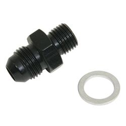 Fitting, Carburetor Inlet, -6 AN Male to 12mm x 1.25 Male Thread, Aluminum, Black, Each