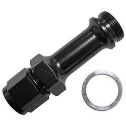 Fitting, Carburetor Inlet, Aluminum, Black Anodized, -8 AN Female, 7/8-20 in., Male, Holley, Each