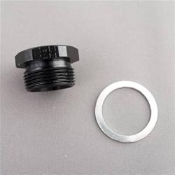 Fittings, External Hex Head Port Plug, 7/8-20 in., Aluminum, Black Anodized, Each