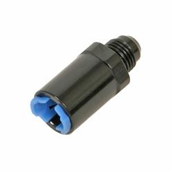 Fitting, EFI Adapter, Straight, Male -6 AN to 5/16 in. Female Spring Lock, Aluminum, Black Anodized, Each