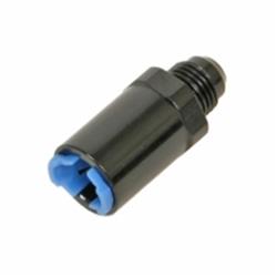 Fitting, EFI Adapter, Straight, Male -8 AN to 3/8 in. Female Spring Lock, Aluminum, Black Anodized, Each