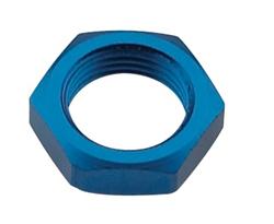 Fitting, Bulkhead Nut, -4 AN, Aluminum, Blue Anodized, Each