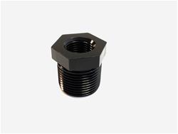 Fitting, Adapter, NPT to Metric, Straight, Aluminum, Black Anodized, M12 x 1.5, 1/8 in., Each