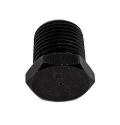 Fitting, External Hex Head Pipe Plug, 1/2 in. NPT, Aluminum, Black Anodized, Each