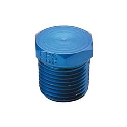 Fitting, External Hex Head Pipe Plug, 3/8 in. NPT, Aluminum, Blue Anodized, Each