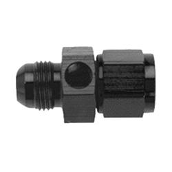 Fitting, Straight, Gauge Adapter, -6 AN Male to -6 AN Female, 1/8 in. NPT Gauge Port, Aluminum, Black, Each