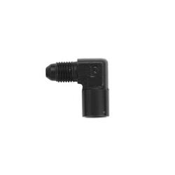 Fitting, 90 Degree, Gauge Adapter, -4 AN Male to 1/8 in. NPT Female, Gauge Port, Aluminum, Black, Each