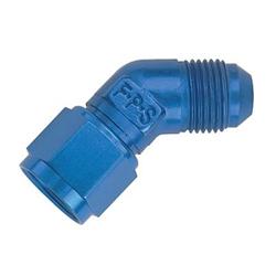 Fitting, Coupler, Union, AN to AN, 45 Degree, Aluminum, Blue Anodized, -8 AN, -8 AN, Swivel, Each