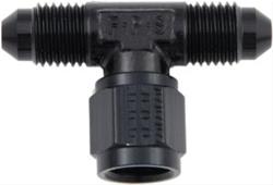 Fitting, Tee, -3 AN Male, -3 AN Male, -3 AN Female, Aluminum, Black, Each
