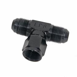 Fitting, Tee, -10 AN Female, -10 AN Male, -10 AN Male, Aluminum, Black Anodized, Each