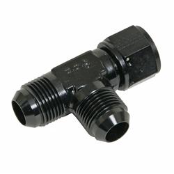 Fitting, Tee, -12 AN Female, -12 AN Male, -12 AN Male, Aluminum, Black Anodized, Each