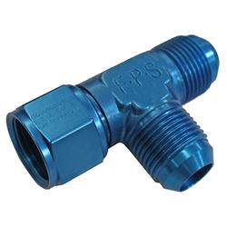 Fitting, Tee, -12 AN Female, -12 AN Male, -12 AN Male, Aluminum, Blue Anodized, Each