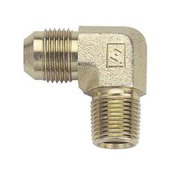 Fitting, Adapter, AN to NPT, 90 Degree, Steel, Zinc, -6 AN, 1/4 in. NPT, Each