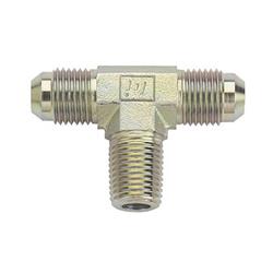 Fitting, Adapter, Tee, -3 AN Male, -3 AN, 1/8 in. NPT, Steel, Zinc Plated, Each