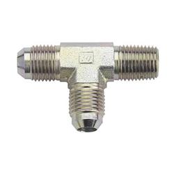 Fitting, Adapter, Tee, -3 AN Male, 1/8 in. NPT, -3 AN, Steel, Zinc Plated, Each