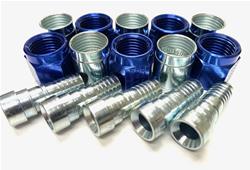 #3 STRAIGHT CRIMPED FITTING W/ COL-20PCS, BLUE NUTS