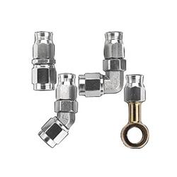 Fitting, Hose End, P.T.F.E., Straight, -8 AN Hose to Female -8 AN, Steel, Zinc Plated, Each