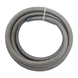 AN Hose, 6000 Series, PTFE Lined, Braided Stainless Steel, -10 AN, 10 ft. Length, Each