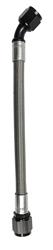 Hose, PTFE Lined, Braided Stainless Steel, 12 in. Length, -10 AN Straight Fitting/-10 AN 45 Degree Fitting, Female Threads, Each