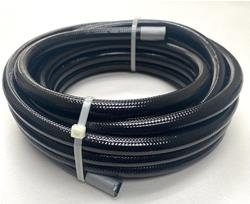 AN Hose, 6000 Series, PTFE Lined, Braided Stainless Steel, -6 AN, 20 ft. Length, Black Cover, Each