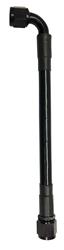 Hose, PTFE Lined, Braided Stainless Steel, 30 in. Length, -8 AN Straight Fitting/-8 AN 90 Degree Fitting, Female Threads, Each