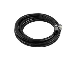 AN Hose, 6000 Series, PTFE Lined, Braided Stainless Steel, -6 AN, 6 ft. Length, Black Cover, Each