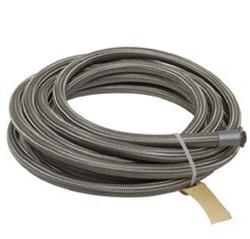 AN Hose, 6000 Series, PTFE Lined, Braided Stainless Steel, -8 AN, 6 ft. Length, Black Cover, Each