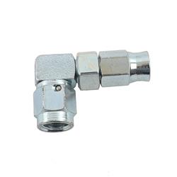 Fitting, Hose End, P.T.F.E., 90 Degree, -3 AN Hose to Female -3 AN, Steel, Zinc Plated, Each