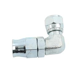 Fitting, Hose End, P.T.F.E., 90 Degree, -6 AN Hose to Female -6 AN, Steel, Zinc Plated, Each