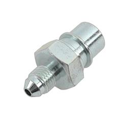 Fitting, Brake, Male -3 AN to Female 10mm x 1.0 Inverted Flare, Steel, Zinc Plated, Each