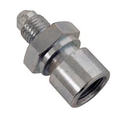 Fitting, Brake, Male -3 AN to Female 7/16 in.x 24-Thread, Steel, Zinc Plated, Each