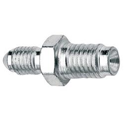 Brake Fitting, Adapter, Straight, 7/16-24 in. Male Inverted Flare, -4 AN Male Threads, Steel, Zinc Finish