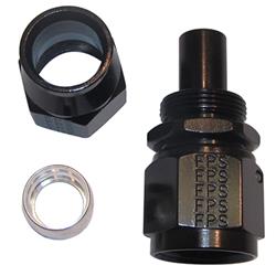 Fitting, Hose End, Real Street, Straight, -4 AN, Aluminum, Black Anodized, Each