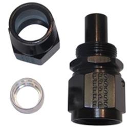 Fitting, Hose End, Real Street, PTFE, Straight, -6 AN, Aluminum, Black Anodized, Each