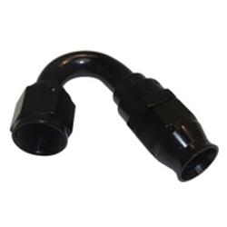 Fitting, Hose End, Real Street, 150 Degree, -6 AN, Aluminum, Black Anodized, Each