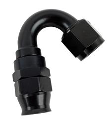 Fitting, Hose End, Real Street, 150 Degree, -10 AN, Aluminum, Black Anodized, Each