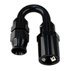 Fitting, Real Street EFI, 180 degree, 3/8 in. Female Push-on, -6 AN Female Quick-connect, Aluminum, Black, Each